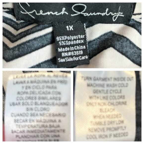 French Connection NEW Black Tan Chevron Surplice Wide Waistband Maxi Dress 1X - Picture 10 of 11